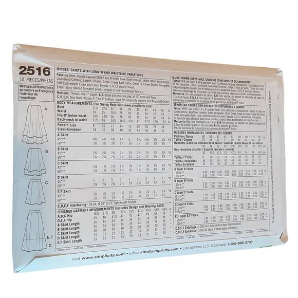 Simplicity 2758 2516 Easy Midi Skirt Variations 6 8 10 12 14 16 Sewing Pattern - Picture 7 of 10